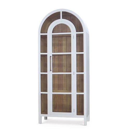 Bramble - Vannes Display Cabinet w/ Glass Shelves in True White w/ Driftwood Interior - 28221TRW-DRW--- - GreatFurnitureDeal