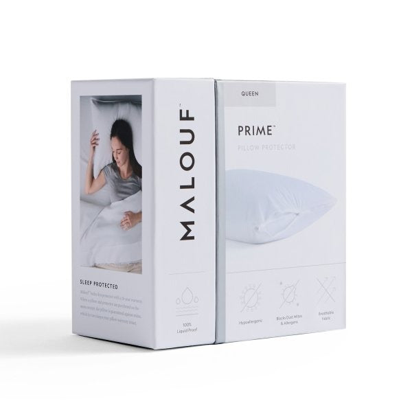Malouf - Prime™ Pillow Protector Encasement - Dust Mite Protection - Queen and King Size - GreatFurnitureDeal