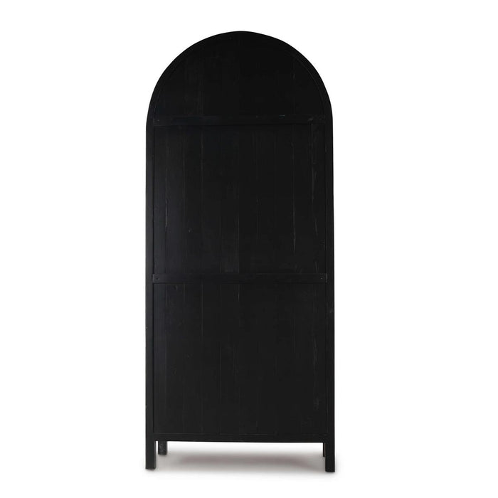 Bramble - Vannes Display Cabinet w/ Glass Shelves in Vintage Black w/ Putty Interior - 28221VGB-PUT--LDT - GreatFurnitureDeal