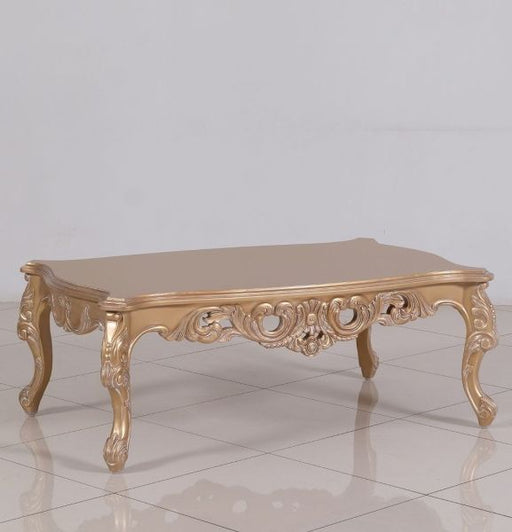 European Furniture - Imperial Palace Luxury Coffee Table in Dark Champagne - Antique White and Antique Dark Copper - 32006-CT - GreatFurnitureDeal