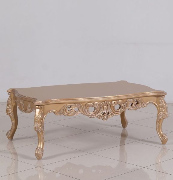 European Furniture - Imperial Palace Luxury Coffee Table in Dark Champagne - Antique White and Antique Dark Copper - 32006-CT - GreatFurnitureDeal