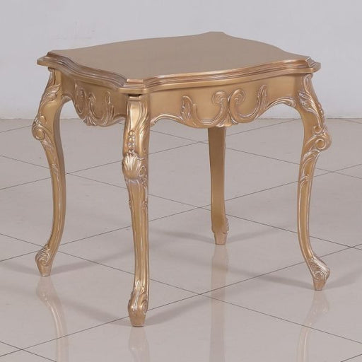 European Furniture - Imperial Palace Luxury Side Table in Dark Champagne - Antique White and Dark Copper - 32006-ET - GreatFurnitureDeal