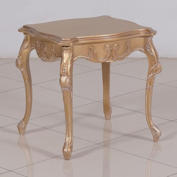 European Furniture - Imperial Palace Luxury Side Table in Dark Champagne - Antique White and Dark Copper - 32006-ET - GreatFurnitureDeal