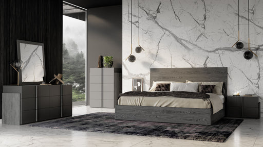 VIG Furniture - Nova Domus Lucia - Italian Modern Matte Grey / Elm Grey Queen Bed - VGACLUCIA-GRY-BED-Q - GreatFurnitureDeal