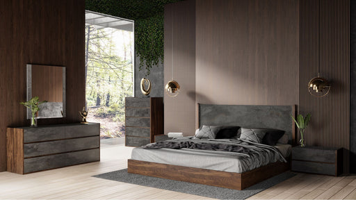VIG Furniture - Nova Domus Rado Modern Walnut & Volcanic Slate California King Bed - VGACRADO-WAL-BED-CK - GreatFurnitureDeal