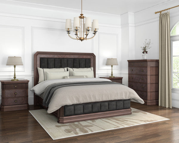 ART Furniture - Revival 6 Piece Queen Upholstered Bedroom Set in Napa Mahogany - 328125-158-1730-6SET - GreatFurnitureDeal