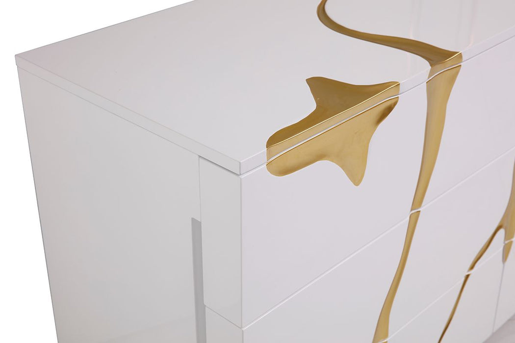 VIG Furniture - Modrest Aspen Modern White & Gold Dresser - VGVCJ1801-D-WHT