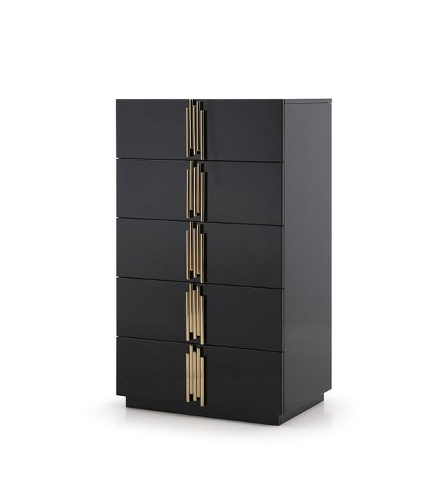 VIG Furniture - Modrest Token Modern Black & Gold Chest - VGVCJ815-5H - GreatFurnitureDeal