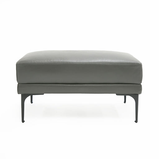 VIG Furniture - Divani Casa Jacoba Modern Dark Grey Leather Rectangular Ottoman - VGKK-KF-2620-ROT-DKG - GreatFurnitureDeal