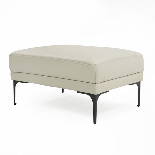 VIG Furniture - Divani Casa Jacoba Modern Light Grey Leather Rectangular Ottoman - VGKK-KF-2620-ROT-LG - GreatFurnitureDeal