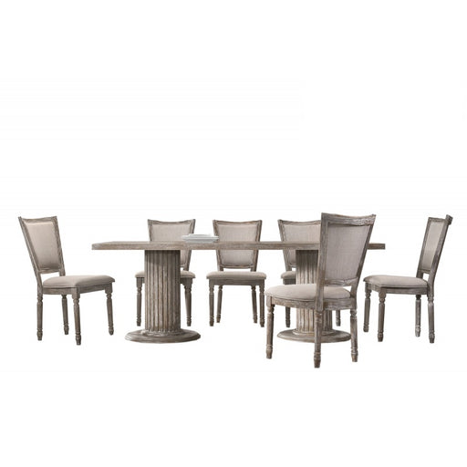 Mariano Furniture - Jessica 7 Piece Rectangular Dining Table Set in Natural - BM-JESSRT7 - GreatFurnitureDeal