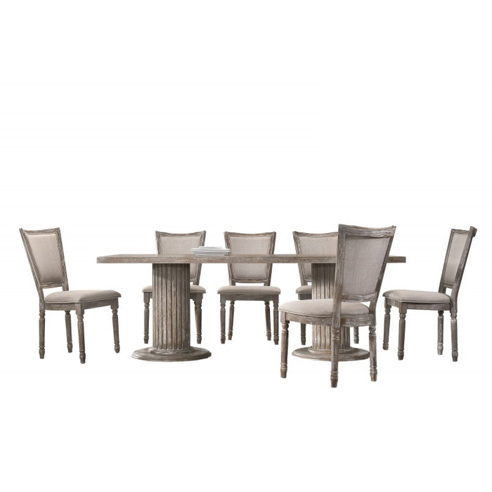 Mariano Furniture - Jessica 7 Piece Rectangular Dining Table Set in Natural - BM-JESSRT7 - GreatFurnitureDeal
