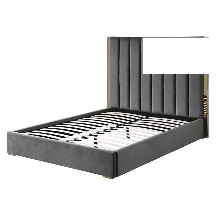 Mariano Furniture - JJ039 Upholstered Eastern King Bed in Dark Grey - BM-JJ039-GREY-EK - GreatFurnitureDeal