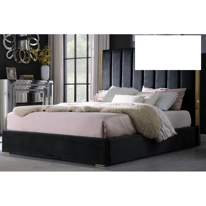 Mariano Furniture - JJ039 Upholstered Queen Bed in Black - BM-JJ039-BLK-Q - GreatFurnitureDeal