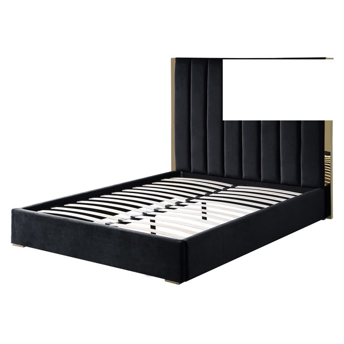 Mariano Furniture - JJ039 Upholstered Queen Bed in Black - BM-JJ039-BLK-Q - GreatFurnitureDeal