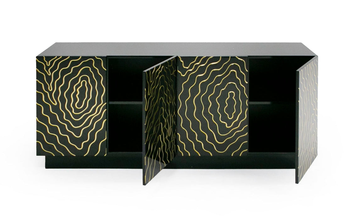VIG Furniture - Modrest Jonah Modern Black and Gold Buffet - VGVC-G2199-BLK - GreatFurnitureDeal