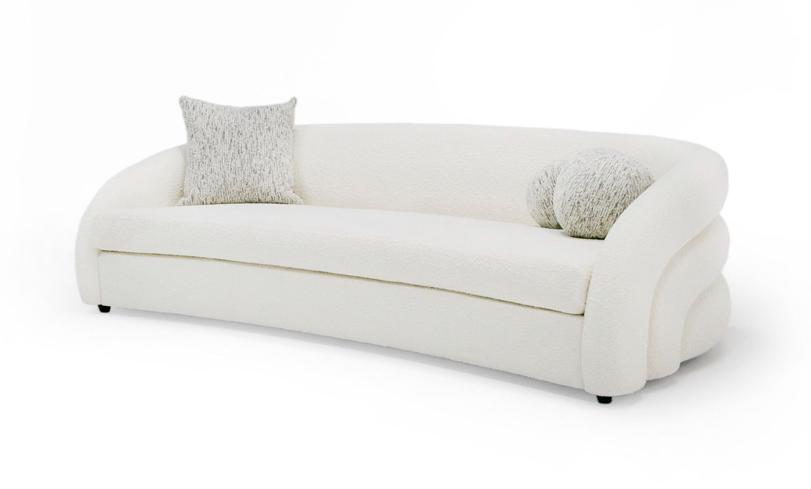 VIG Furniture - Modrest Joshua Modern 4-Seater Curved White and Taupe Fabric Sofa - VGOD-ZW-22031-S - GreatFurnitureDeal