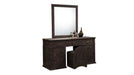 American Eagle Furniture - JT006 Brown Fabric Vanity with Stool - JT006-BR - GreatFurnitureDeal