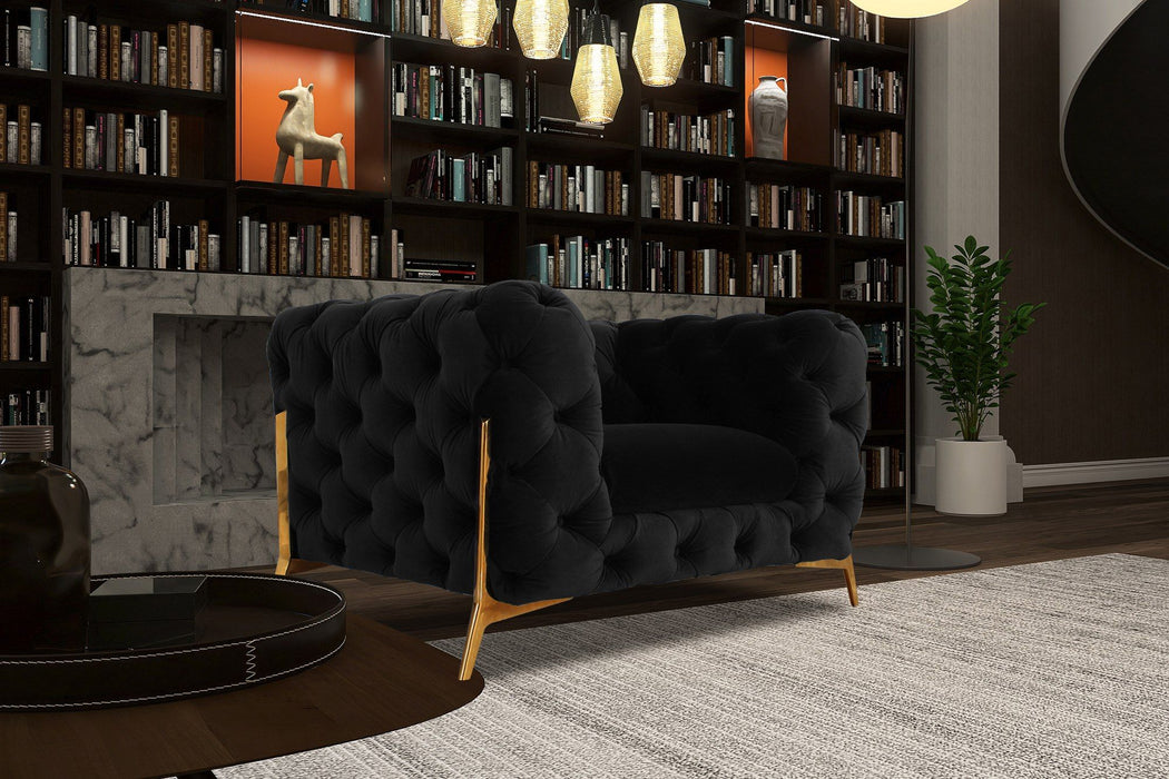 VIG Furniture - Divani Casa Quincey Transitional Black Velvet Chair - VGKNK8520-CHR-BLK