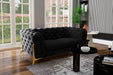VIG Furniture - Divani Casa Quincey Transitional Black Velvet Loveseat - VGKNK8520-LV-BLK - GreatFurnitureDeal