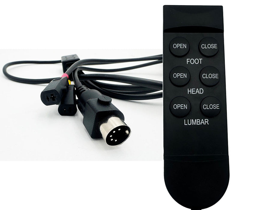 3 Motor- Triple Power Replacement Hand Wand Remote for Power Headrest, Power Lumbar & Power Recline - GreatFurnitureDeal