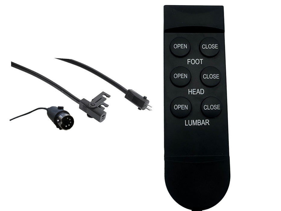 3 Motor- Triple Power Replacement Hand Wand Remote for Power Headrest, Power Lumbar & Power Recline - GreatFurnitureDeal