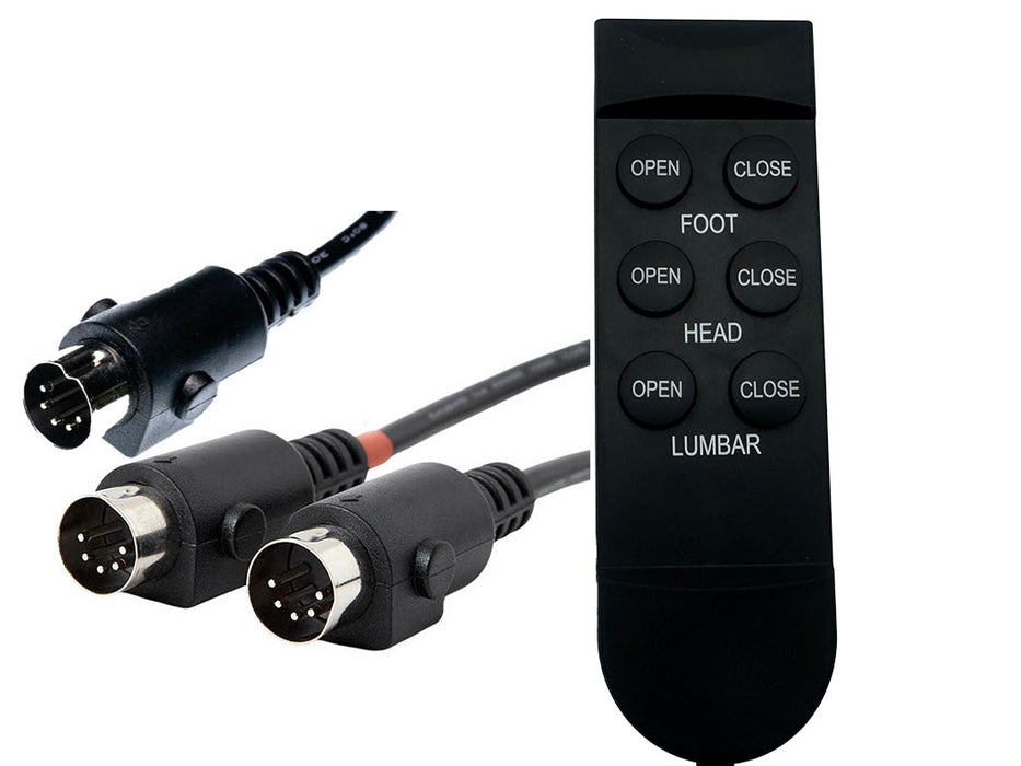 3 Motor- Triple Power Replacement Hand Wand Remote for Power Headrest, Power Lumbar & Power Recline - GreatFurnitureDeal