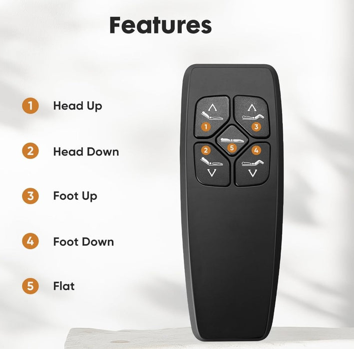 Kaidi Replacement 5 Button Remote Control for Adjustable Bed Bases - GreatFurnitureDeal