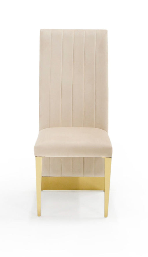 VIG Furniture - Modrest Keisha Modern Beige Velvet and Gold Dining Chair (Set of 2) - VGZA-Y629-BG-DC - GreatFurnitureDeal