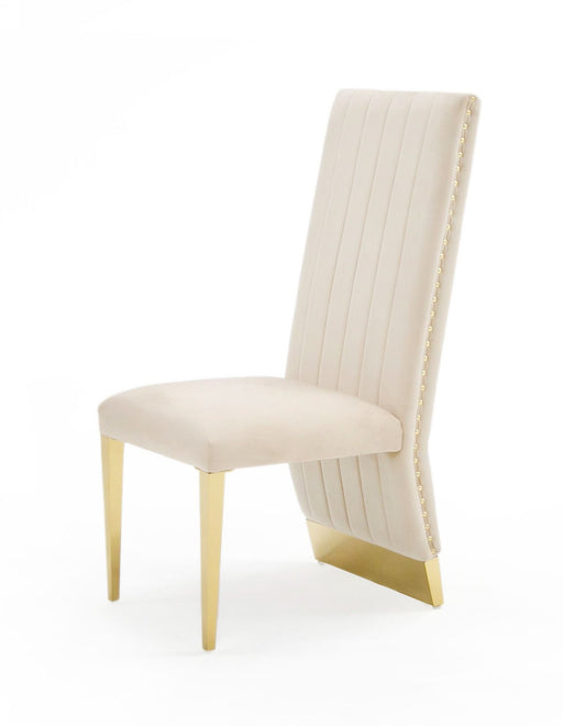 VIG Furniture - Modrest Keisha Modern Beige Velvet and Gold Dining Chair (Set of 2) - VGZA-Y629-BG-DC - GreatFurnitureDeal