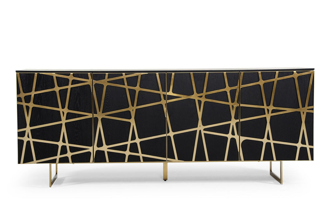 VIG Furniture - Modrest Kilson Modern Black Oak & Champagne Gold Buffet - VGVCG1819-WG-BUF