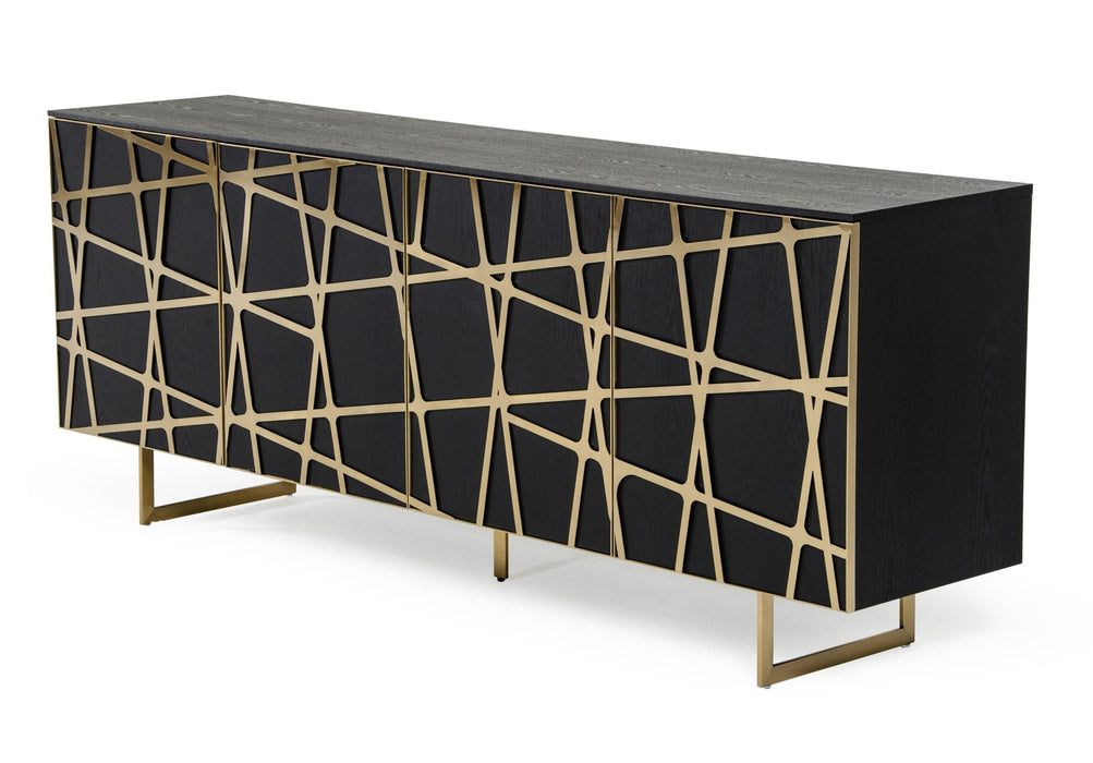 VIG Furniture - Modrest Kilson Modern Black Oak & Champagne Gold Buffet - VGVCG1819-WG-BUF