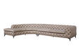 VIG Furniture - DIvani Casa Kohl Contemporary Tan LAF Curved Shape Sectional Sofa w/ Chaise - VGEV2179-TAN-LAF-SECT - GreatFurnitureDeal