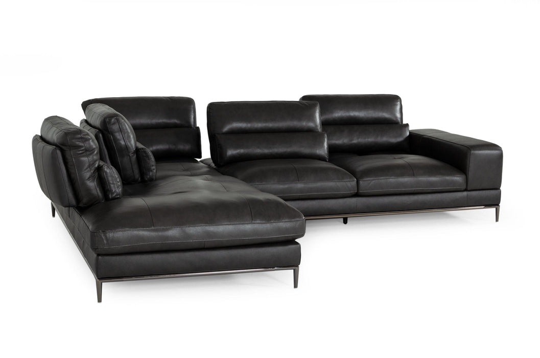 VIG Furniture - Divani Casa Kudos Modern Dark Grey LAF Chaise Sectional Sofa - VGKK5309-LAF-SECT-GRY - GreatFurnitureDeal