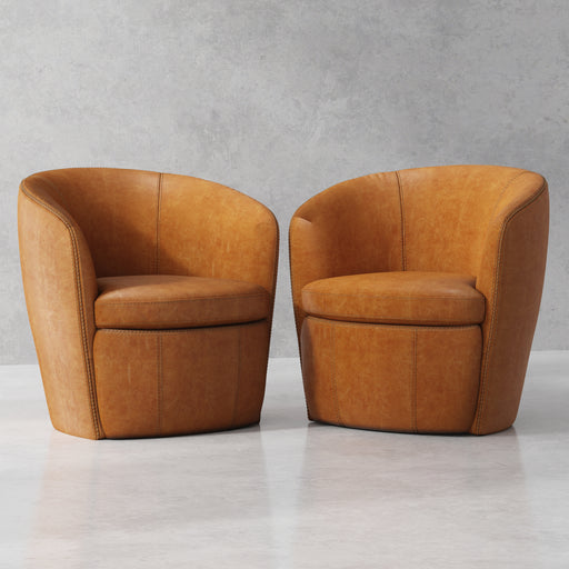 Parker Living - Barolo Swivel Club Chair in Vintage Saddle (Set of 2) - SBAR#912S-2-VGSA - GreatFurnitureDeal