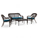 Furniture of America - Oliveri 5 Piece Outdoor Set in Brown/Dark Teal - LA-L008DT-4PC - GreatFurnitureDeal