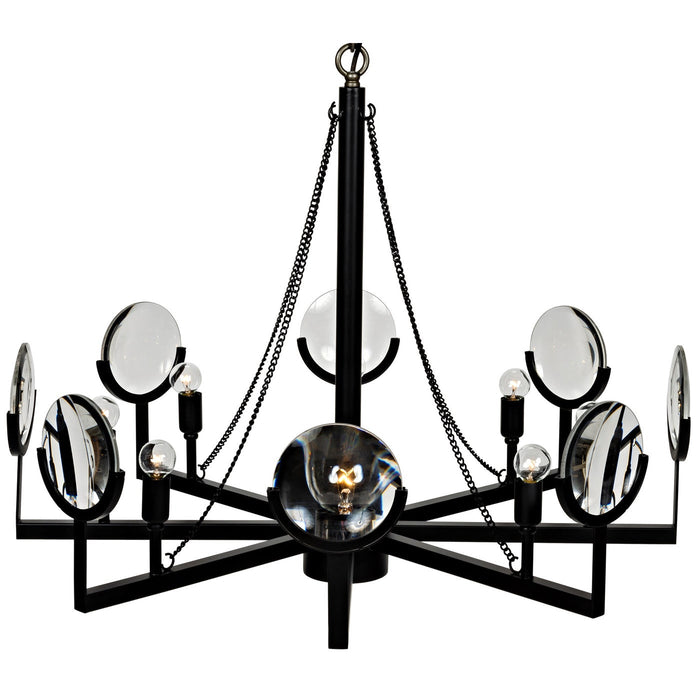 Noir Furniture - Pia Pendant, Black Steel - LAMP490MTB - GreatFurnitureDeal