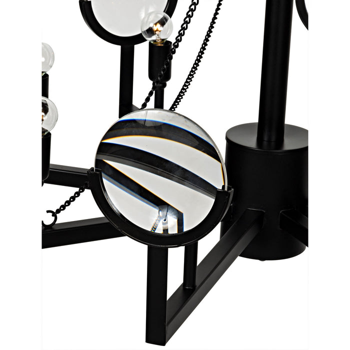 Noir Furniture - Pia Pendant, Black Steel - LAMP490MTB