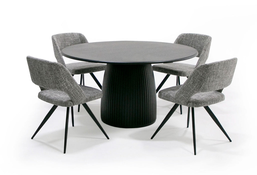 VIG Furniture - Modrest - Lander Modern Mid Century Black Oak Round Dining Table - VGDW-J3630-1-BLK