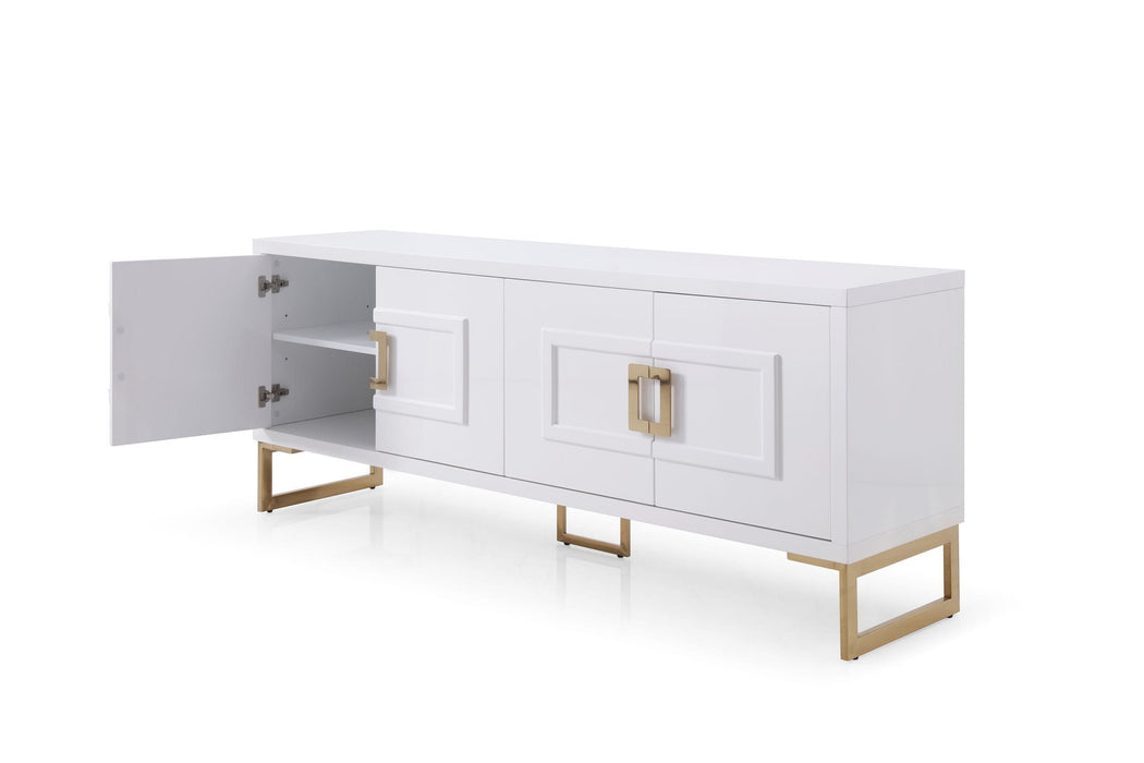 VIG Furniture - Modrest Leah Contemporary White High Gloss & Champagne Gold Buffet - VGVCG9111-WHT-BUF - GreatFurnitureDeal
