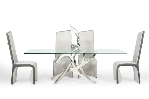 VIG Furniture - Modrest Legend Modern Glass & Stainless Steel Dining Table - VGVCT8111-STL - GreatFurnitureDeal