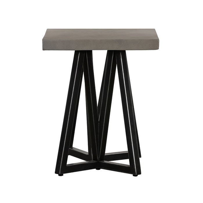 VIG Furniture - Modrest Richmond Modern Concrete & Black Metal End Table - VGLBLENO-LT50-01 - GreatFurnitureDeal