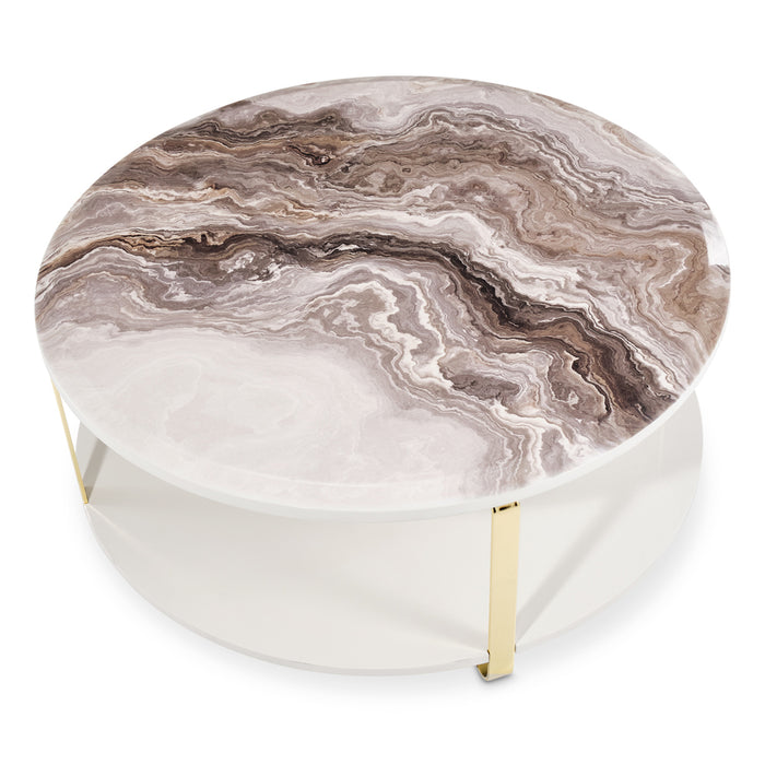 AICO Furniture - Ariana Cocktail Table Gold - LFR-ARNA201-806 - GreatFurnitureDeal