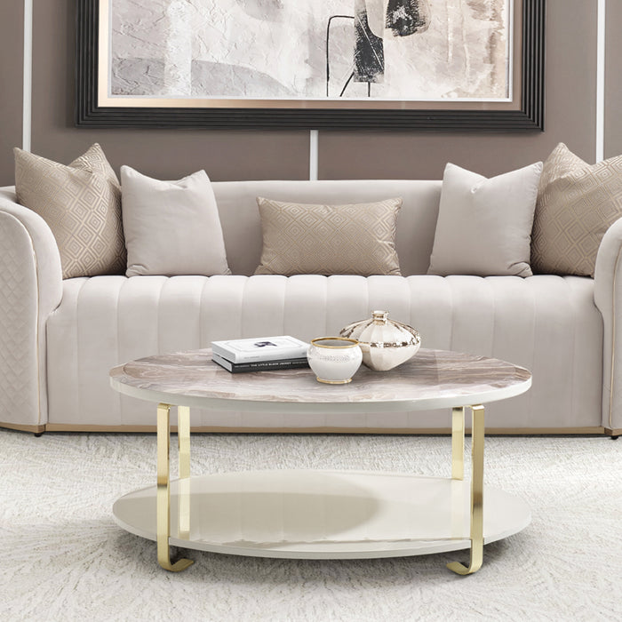 AICO Furniture - Ariana Cocktail Table Gold - LFR-ARNA201-806 - GreatFurnitureDeal
