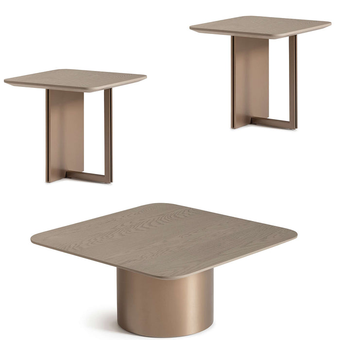 AICO Furniture - Canberra 3 Piece Occasional Table Set in Light Ash - LFR-CNBA201-202-120 - GreatFurnitureDeal
