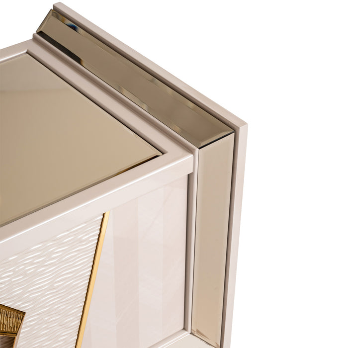 AICO Furniture - Carmela Media Cabinet in Shimmer Ivory - LFR-CRMA081-141 - GreatFurnitureDeal
