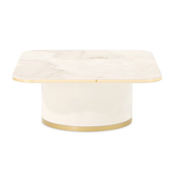 AICO Furniture - Gineverra Rectangular Cocktail Table in Ivory/Gold - LFR-GNVA201-839 - GreatFurnitureDeal