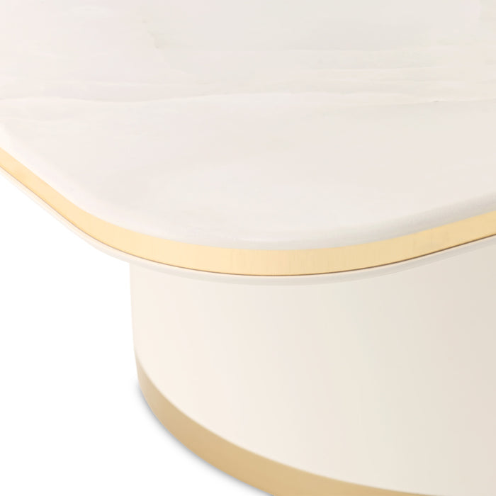 AICO Furniture - Gineverra Rectangular Cocktail Table in Ivory/Gold - LFR-GNVA201-839 - GreatFurnitureDeal