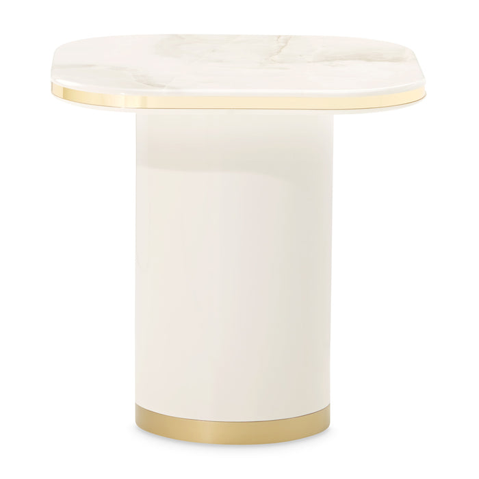 AICO Furniture - Gineverra End Table in Ivory/Gold - LFR-GNVA202-839 - GreatFurnitureDeal