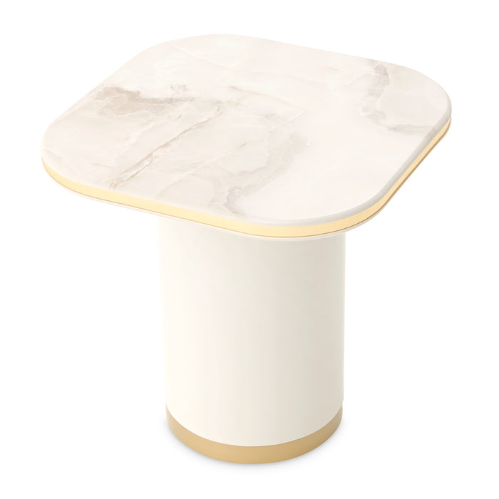 AICO Furniture - Gineverra End Table in Ivory/Gold - LFR-GNVA202-839 - GreatFurnitureDeal